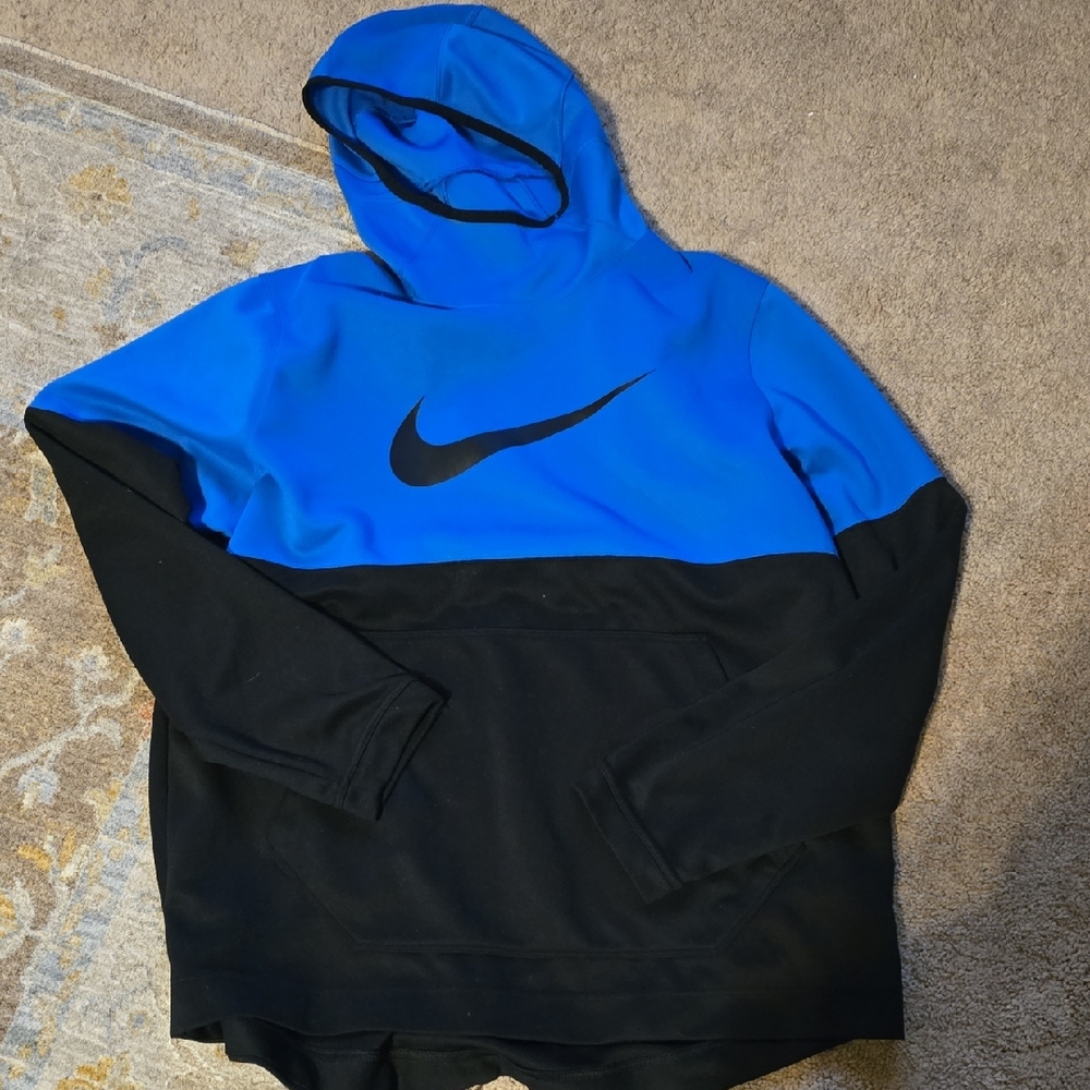 Nike Black and Blue Pullover Hoodie